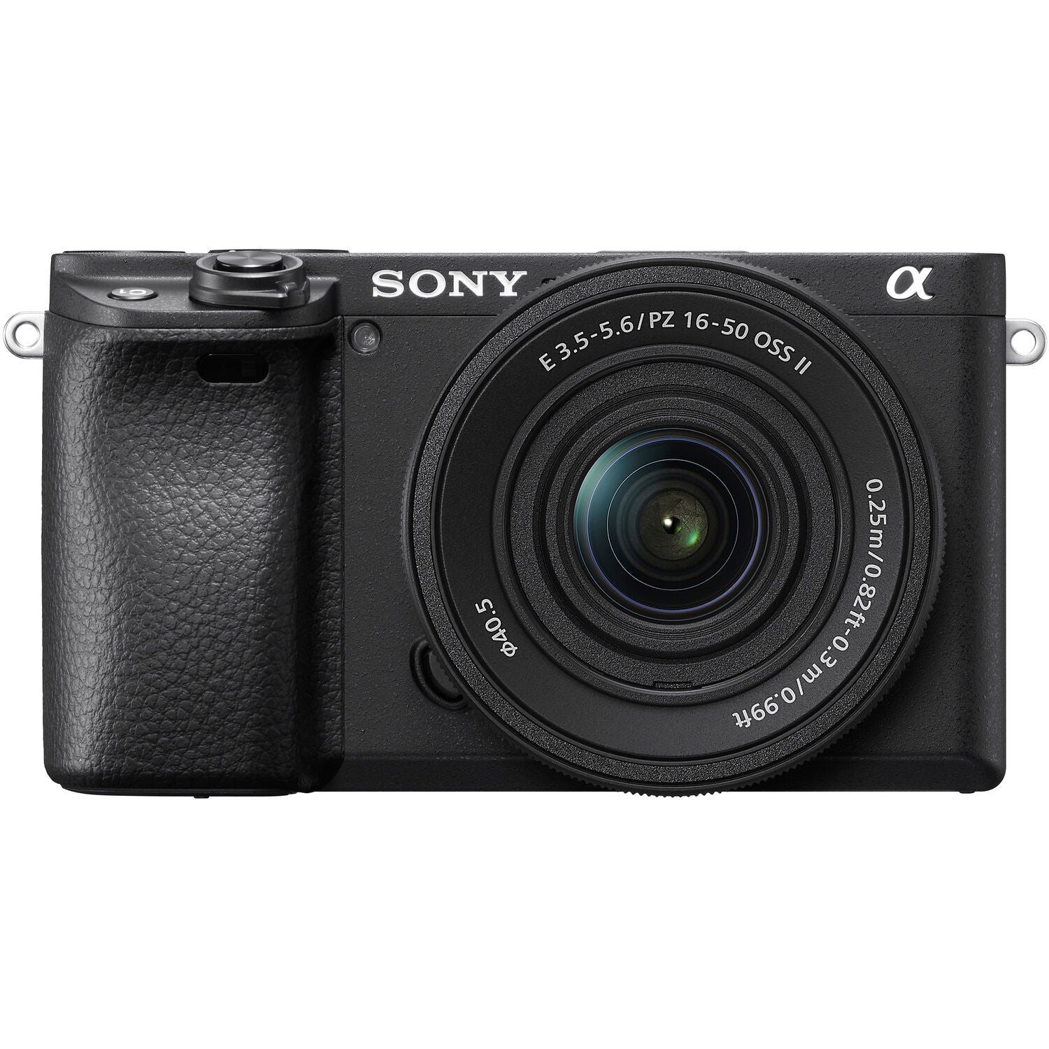 Sony camera with lens on a white background