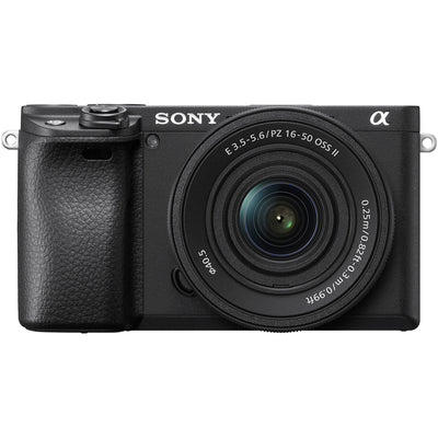 Sony camera with lens on a white background
