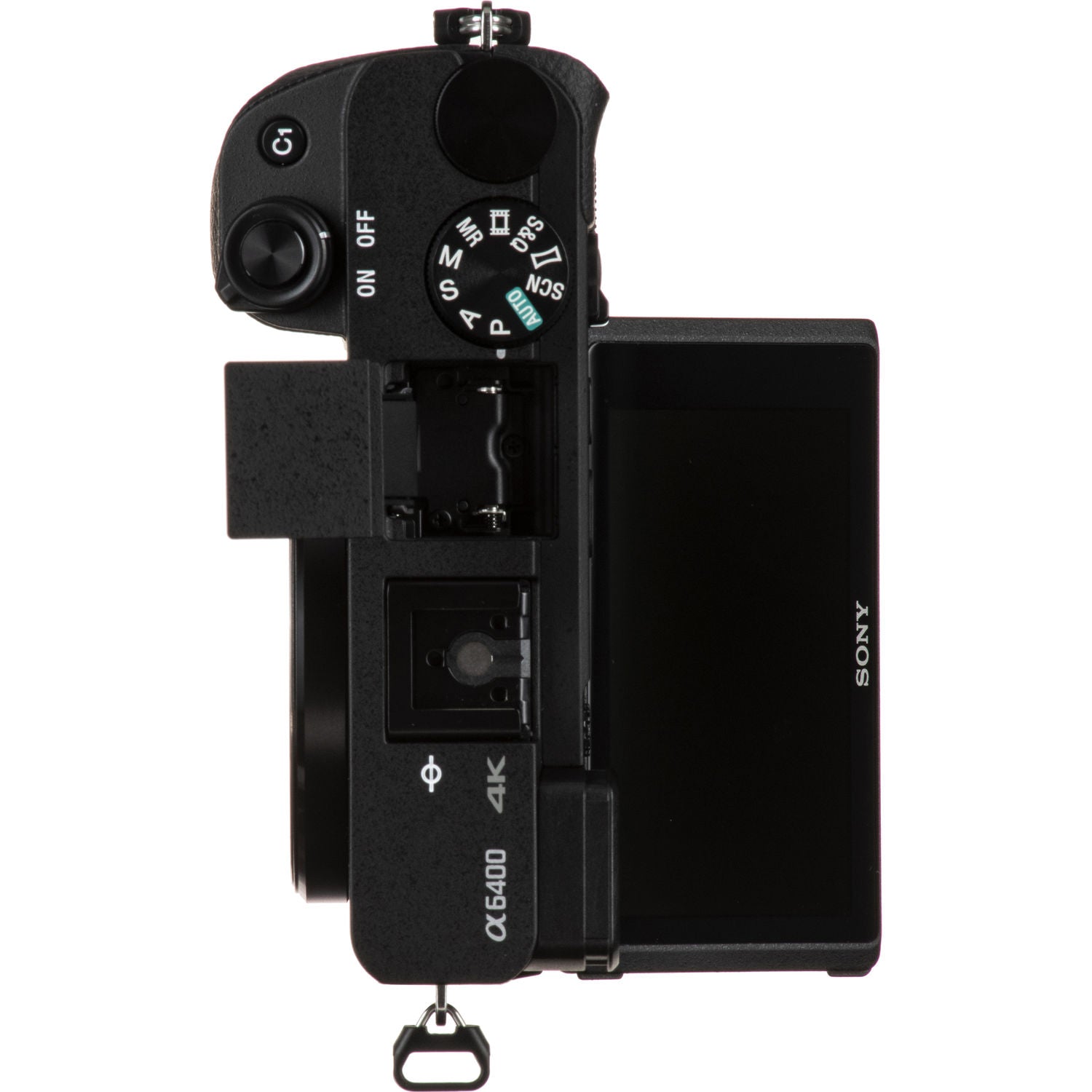Black camera viewfinder with Sony logo on a white background