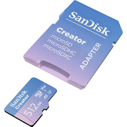 SanDisk Creator UHS-I microSD Memory Card (512GB) – fast, reliable card for 4K content creation.
