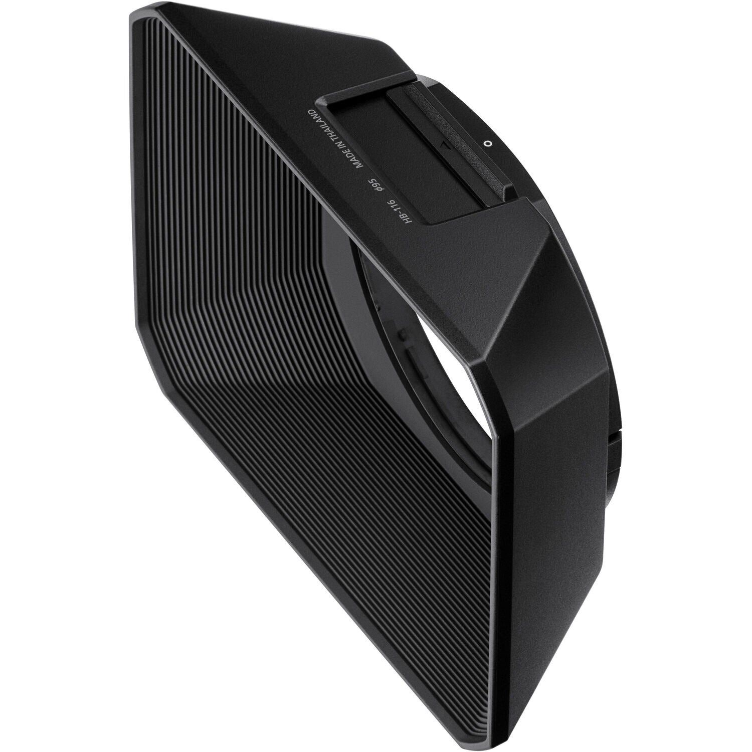 Black electronic device with text on a white background