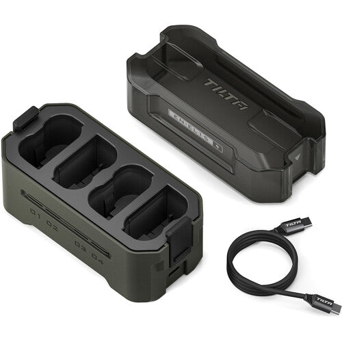 Tilta Portable Charging Station for EN-EL15C batteries with dual charging slots and LED indicators.