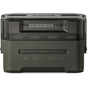 Tilta Portable Charging Station for Sony NP-FZ100 batteries showing multiple slots and LED indicators.