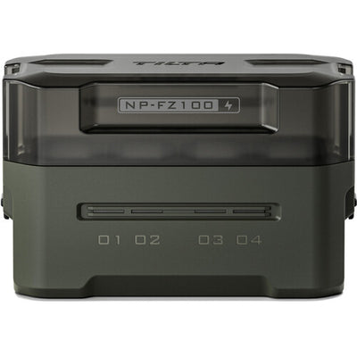 Tilta Portable Charging Station for Sony NP-FZ100 batteries showing multiple slots and LED indicators.