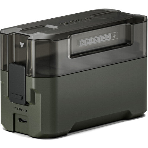 Tilta Portable Charging Station for Sony NP-FZ100 batteries showing multiple slots and LED indicators.