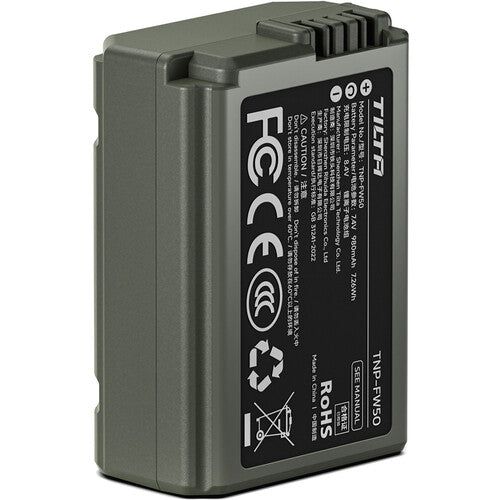 Tilta NP-FW50 USB-C rechargeable battery for Sony cameras.