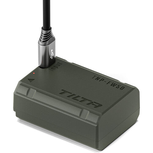 Tilta NP-FW50 USB-C rechargeable battery for Sony cameras.