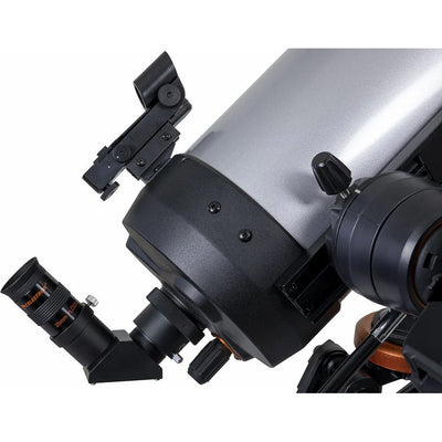 Close-up of a telescope with a white background