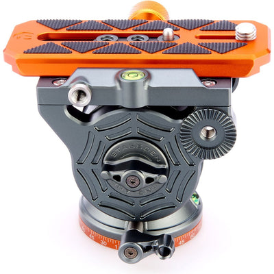 3 Legged Thing AirHed Cine-V fluid video head with Manfrotto 501-type plate for smooth pan/tilt control in professional filmmaking.
