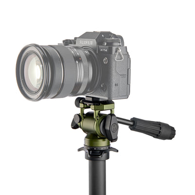 3 Legged Thing AirHed Trinity pan and tilt head, compact and versatile, ideal for video, panoramas, and birding.