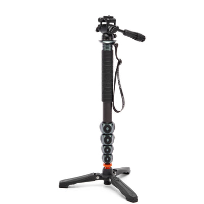 3 Legged Thing Alana Monopod Superkit in grey with carbon fibre build, ball head, and accessories for stable photography and video.