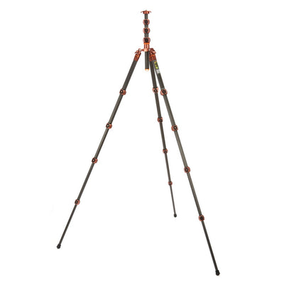 Black tripod with copper accents on a white background