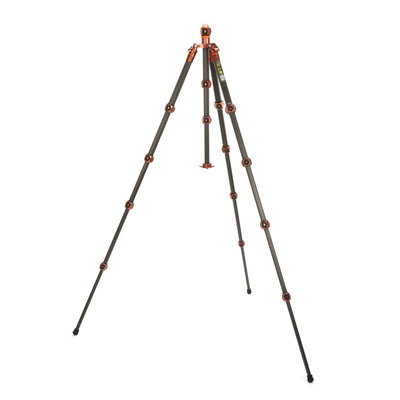 Black tripod with orange accents on a white background