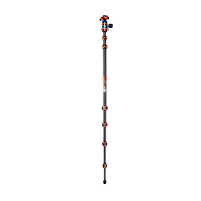 Black and orange hiking pole on a white background