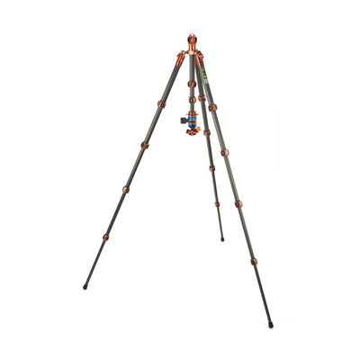 Tripod with orange accents on a white background