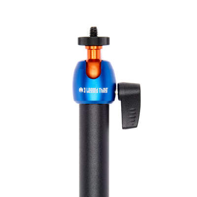 3 Legged Thing Camera Desk Mount Stand (Vertical) with a vertical extending pole, secure table clamp, small omni-directional ball head with 1/4"-20 thread, made from aerospace-grade magnesium alloy supporting up to 1 kg.