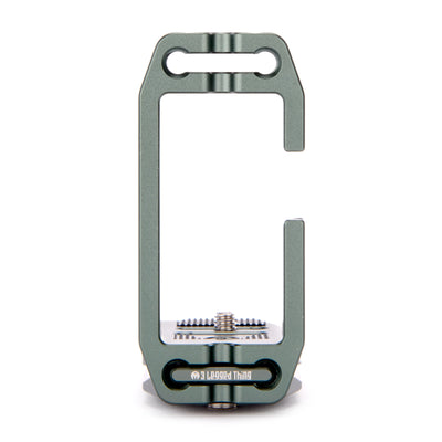 Metallic key organizer with multiple slots on a white background