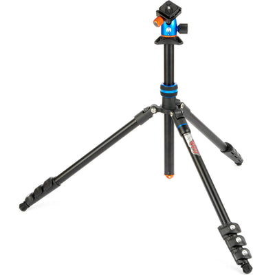 3 Legged Thing Punks Patti 2.0 Flip Lock Tripod in blue – magnesium alloy, 4-section legs with flip locks, AirHed Mini ball head, 10 kg load capacity, converts to monopod.