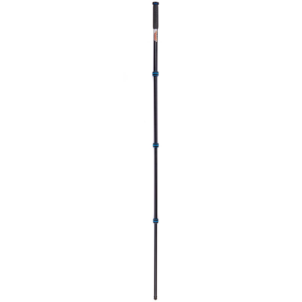 Black and blue telescopic monopod on a white background