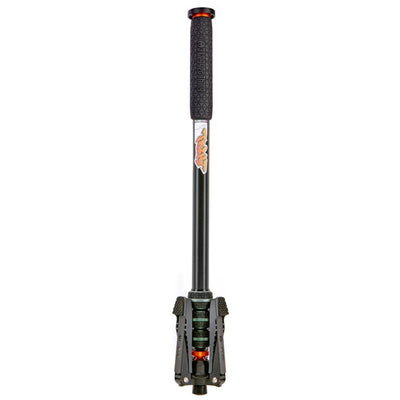 Collapsed monopod with folded feet on a white background