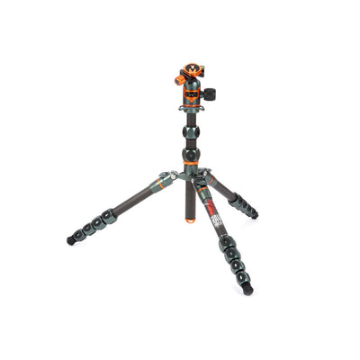 Camera tripod with ball head on a white background