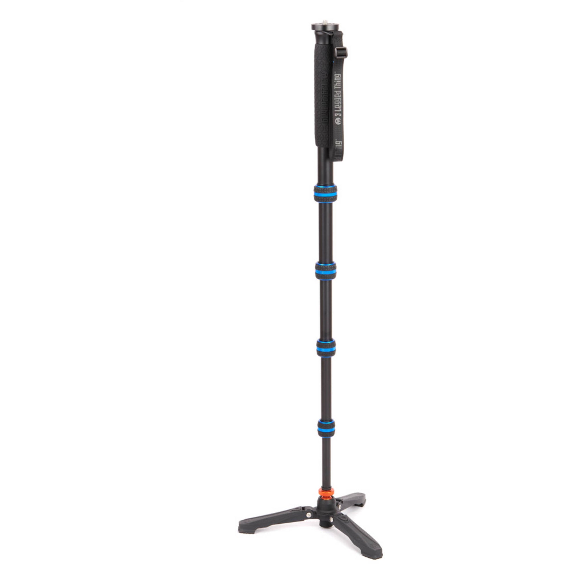 3 Legged Thing Taylor Monopod Superkit (Blue) with detachable stabiliser for professional photo and video setups.