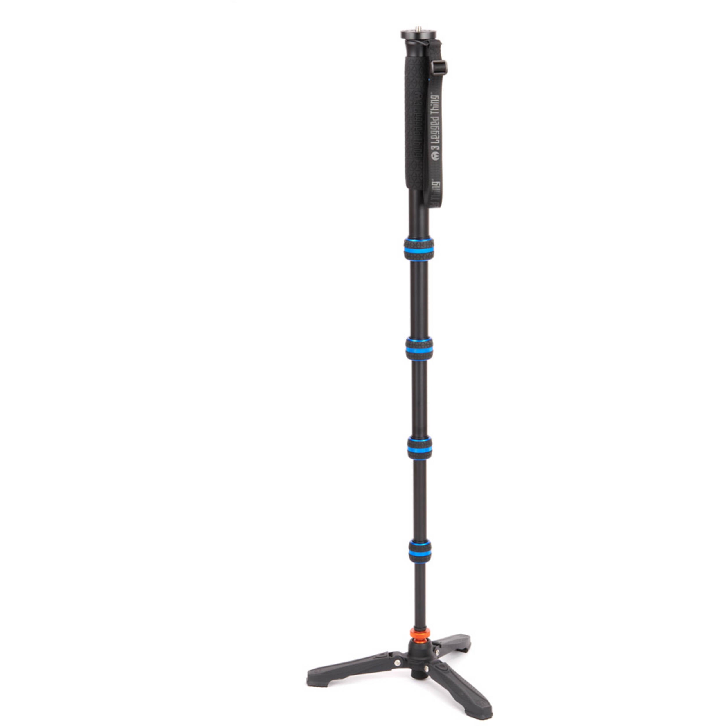 3 Legged Thing Taylor Monopod Superkit (Blue) with detachable stabiliser for professional photo and video setups.