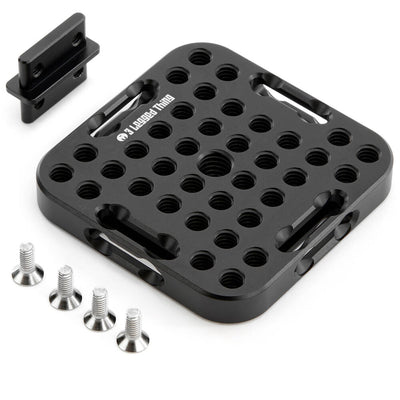 Black XPAND Cheese Plate 70 x 70 mm angled view with extras