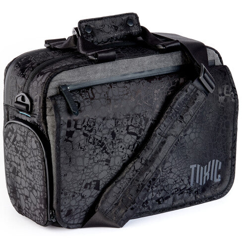 Toxic Wraith Medium Onyx Messenger Bag for mirrorless camera gear and laptop.