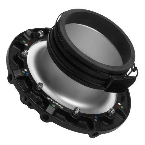 Profoto RFi Speedring Adapter for Profoto lights with metal mounting ring and black finish.