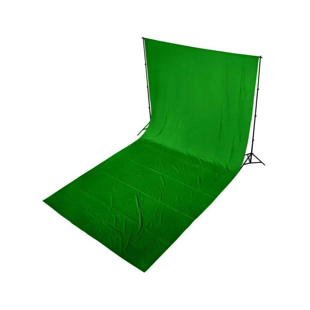 GPB 2.85x5m chroma green muslin backdrop displayed on a studio stand for green screen use.