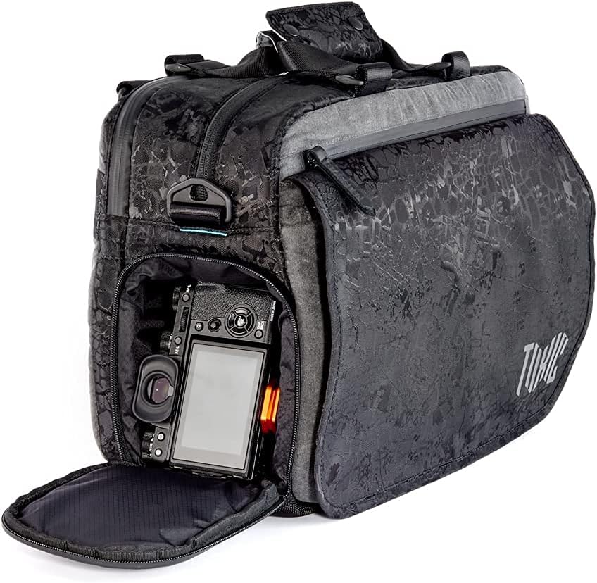 Toxic Wraith Large Onyx Messenger Bag for camera gear and laptop.