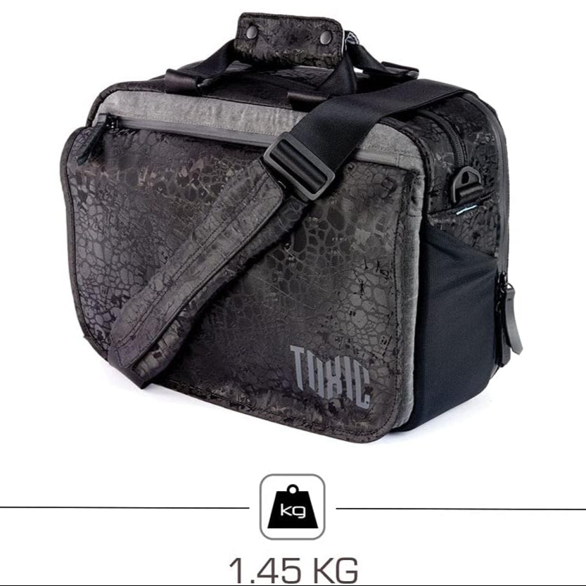 Toxic Wraith Large Onyx Messenger Bag for camera gear and laptop.