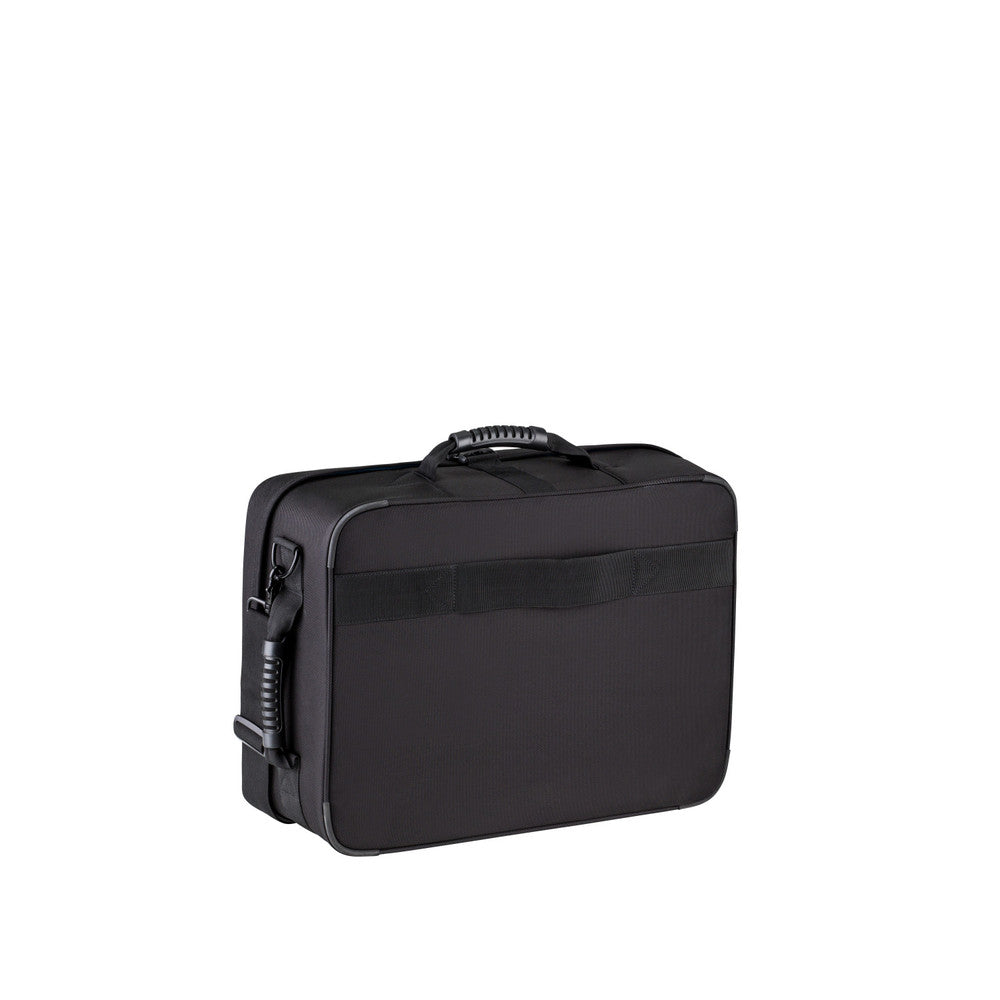 Black briefcase on a white background