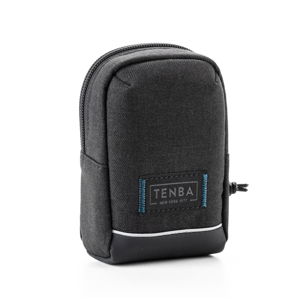 Black camera case with 'Tenba' branding on a white background