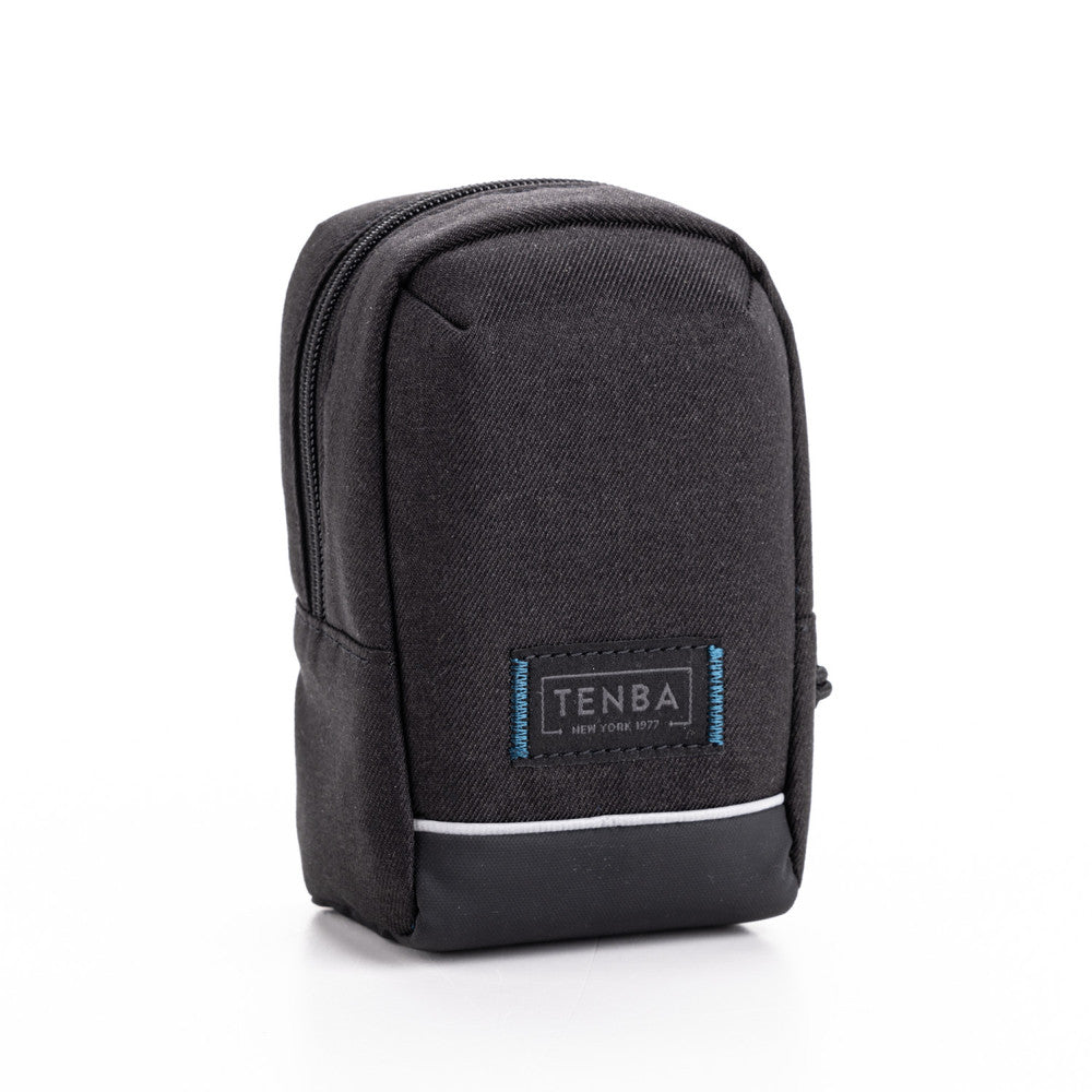 Black camera case with a Tenba logo on a white background