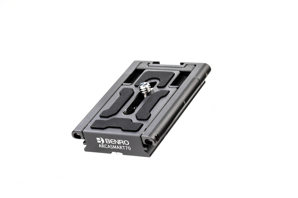 Black metal bracket with 'Benro' branding on a white background