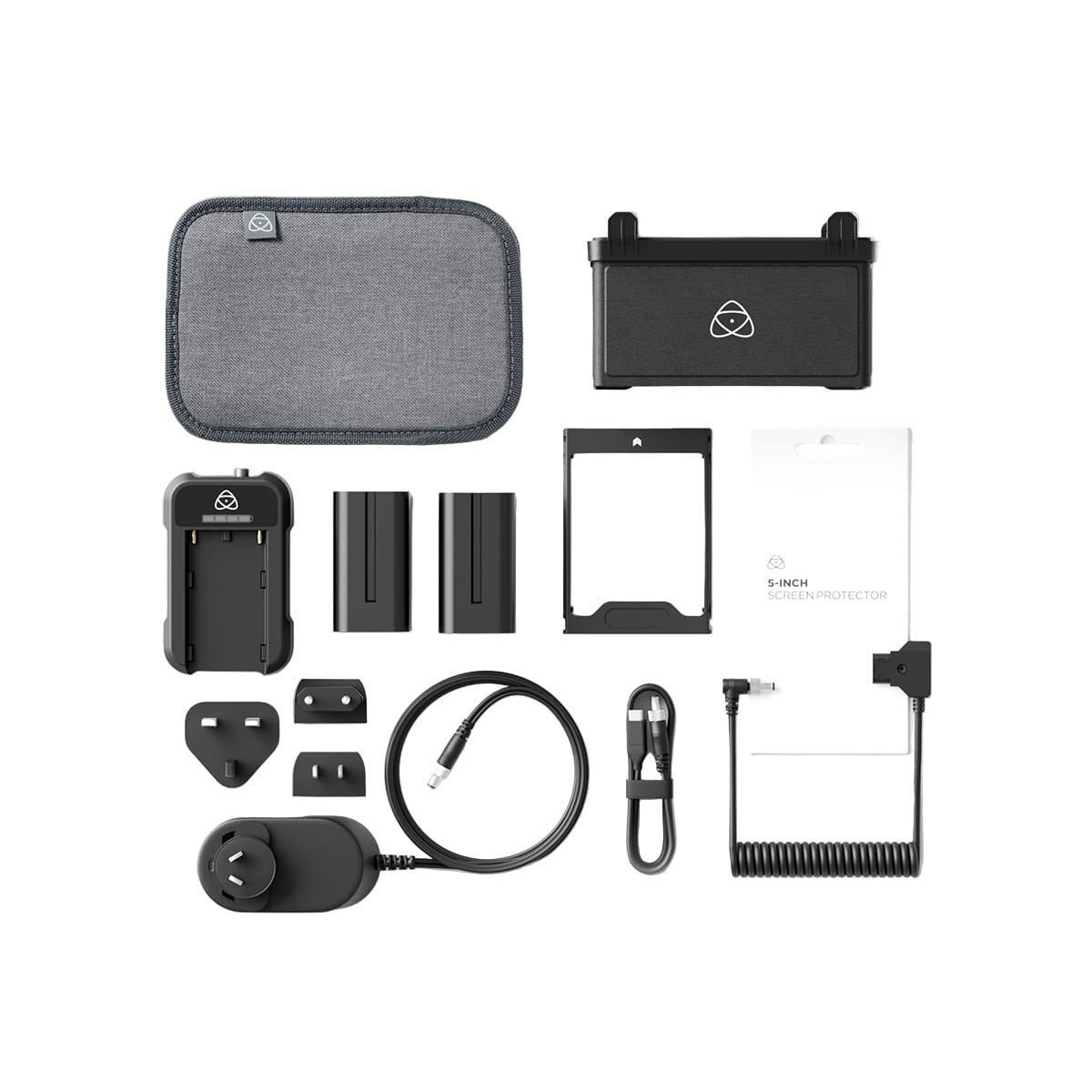 Collection of electronic accessories on a white background