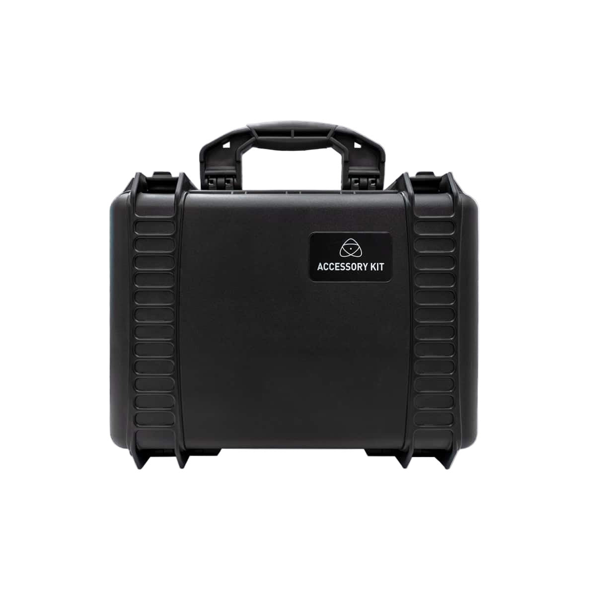 Black accessory kit case with a visible brand logo on a light gray background