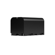 Black rectangular battery pack on a transparent background