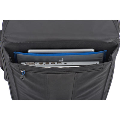Think Tank Airport TakeOff V2.0 — versatile rolling camera backpack with retractable handle, stowable backpack straps, and space for up to 3 DSLRs, 5 lenses, and a 400mm f/2.8 lens.