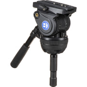 Camera tripod head with brand logo on a white background