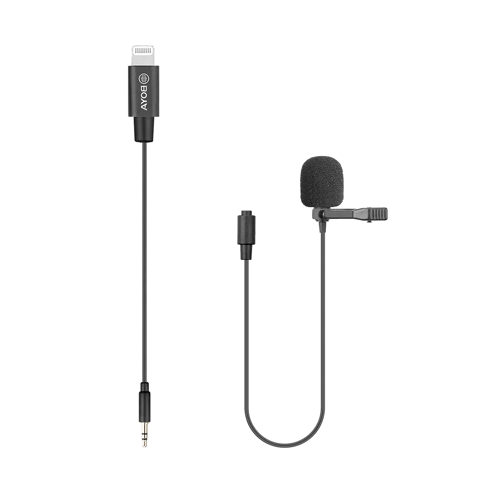The Boya BY-M2 Clip-On Lavalier Microphone with Lightning Connection is an omnidirectional clip-on microphone that delivers clear and high-quality sound.
