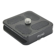 Benro PU-40 Quick Release Plate, compact 40mm Arca-type plate for secure camera mounting.