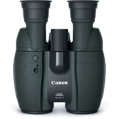 Canon 10x binoculars with Powered Image Stabiliser, field-flattener lenses, and multi-coated optics.