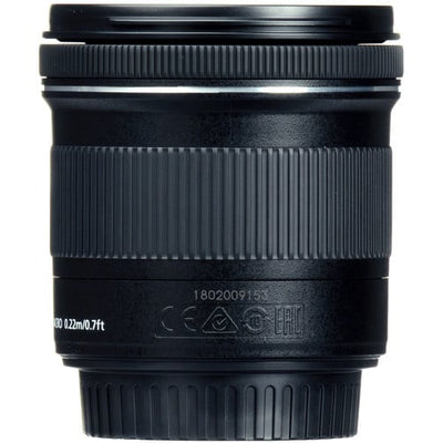 Canon EF-S 10-18mm f/4.5-5.6 IS STM wide-angle zoom lens – lightweight and versatile, perfect for landscapes and vlogging on APS-C DSLRs.
