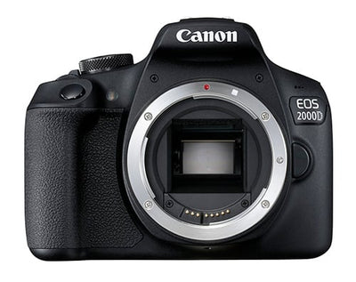 The Canon 2000D is a versatile DSLR camera that offers advanced imaging capabilities with a convenient range of controls and connectivity. The 24 MP CMOS sensor and DIGIC 4+ image processor enable you to capture high-resolution stills and video with an ISO 100-6400 range useful in low light.