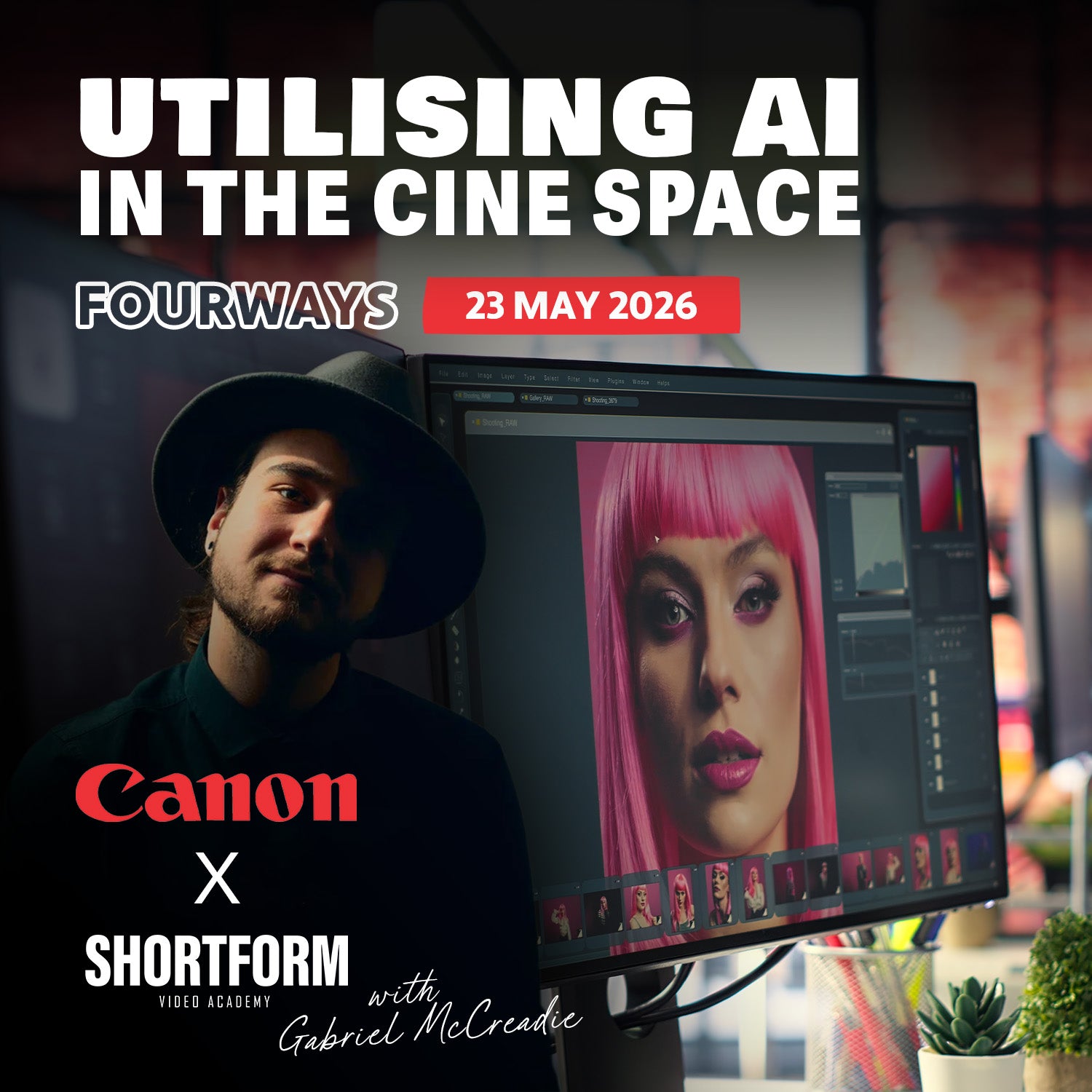 Join Gabriel McCreadie at Outdoorphoto Fourways on 23 May to master AI in cinematic editing. Book now.