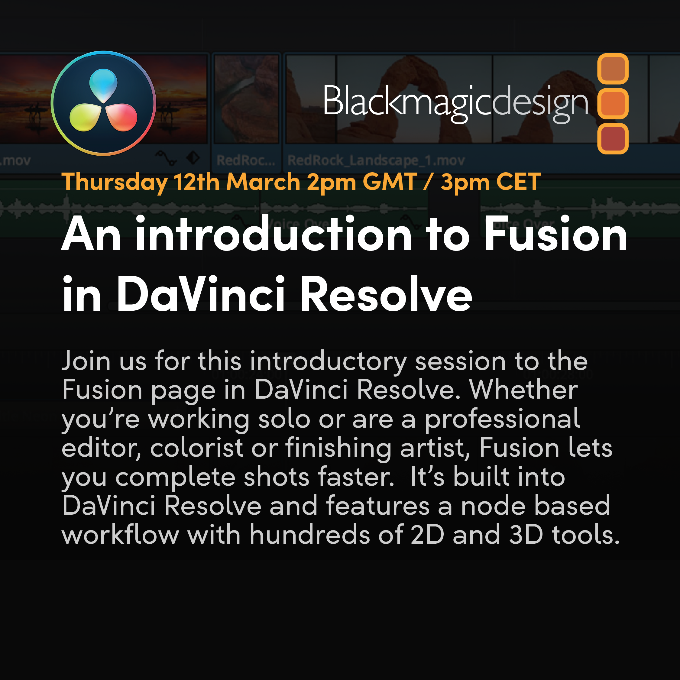An introduction to Fusion in DaVinci Resolve | 12 Mar