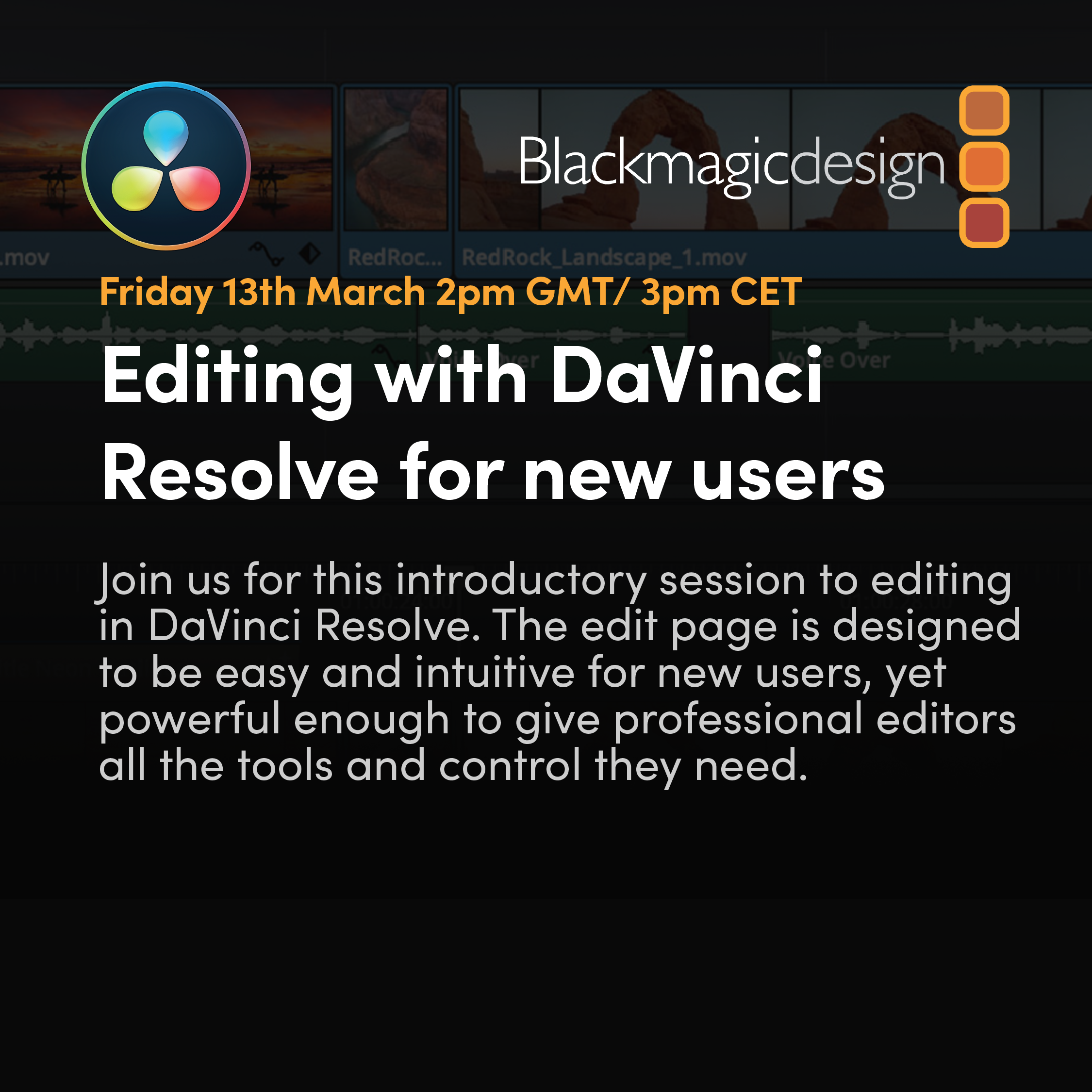 Editing with DaVinci Resolve for new users | 13 Mar
